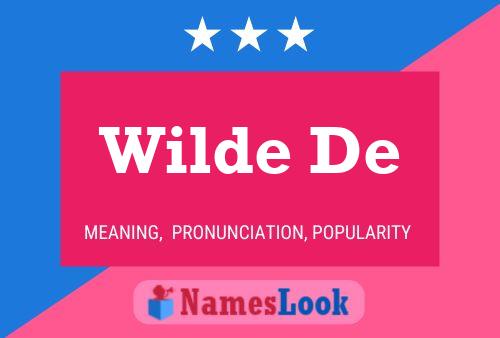 Poster del nome Wilde De