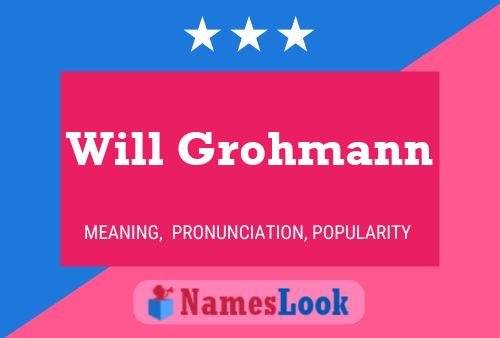 Poster del nome Will Grohmann