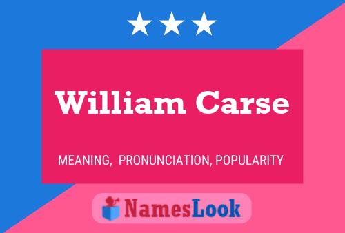 Poster del nome William Carse