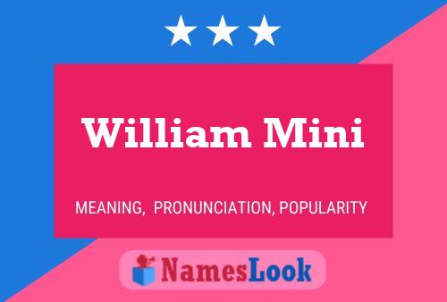 Poster del nome William Mini