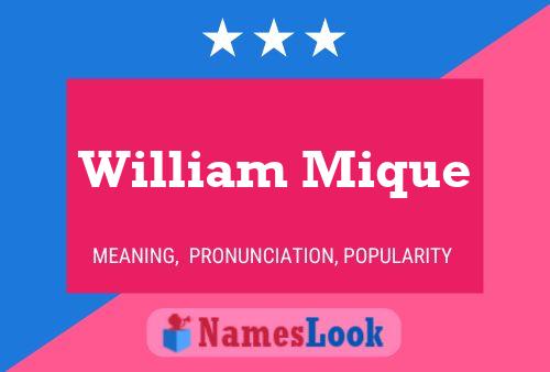 Poster del nome William Mique