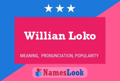 Poster del nome Willian Loko