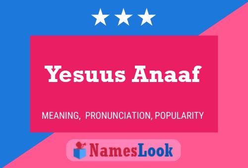 Poster del nome Yesuus Anaaf