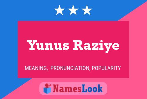 Poster del nome Yunus Raziye