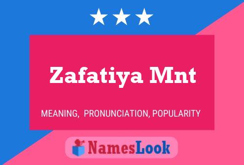 Poster del nome Zafatiya Mnt