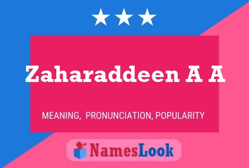 Poster del nome Zaharaddeen A A