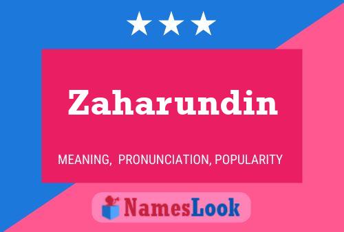 Poster del nome Zaharundin