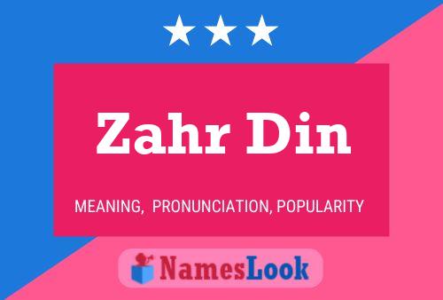 Poster del nome Zahr Din