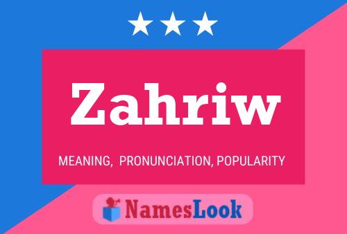 Poster del nome Zahriw