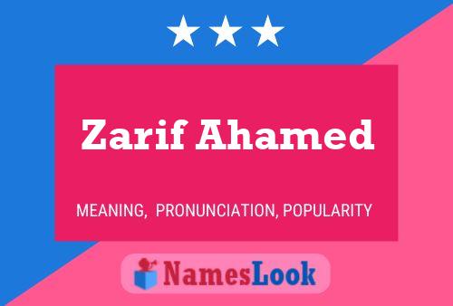 Poster del nome Zarif Ahamed