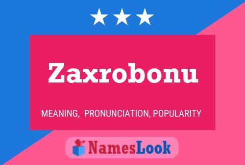 Poster del nome Zaxrobonu