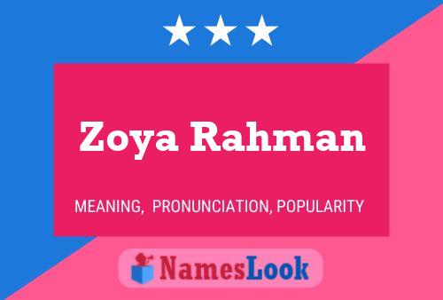 Poster del nome Zoya Rahman